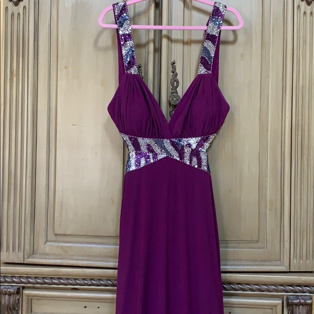 Aspeed Purple Sequin Prom Dress